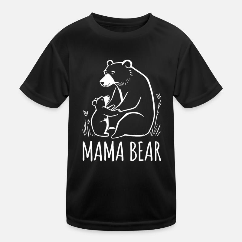 Mama Bear - Muttertag Geschenk - beste Mama - Kinder Funktions-T-Shirt - Schwarz