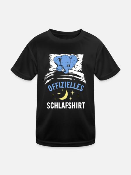 Offizielles Schlafshirt lustiges Elefant Geschenk - Kinder Funktions-T-Shirt - Schwarz - Vorne