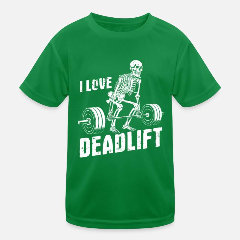 Skeleton, I love Deadlift, Weight Training, Training Kids Functional T-Shirt
