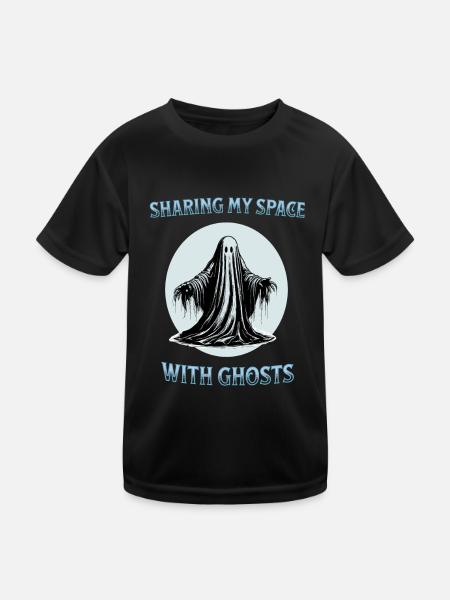 Meinen Raum mit Geistern teilen - Kinder Funktions-T-Shirt - Schwarz - Vorne