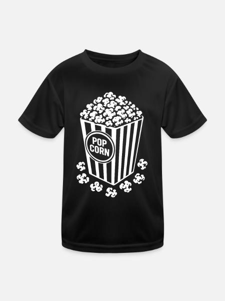 Frisches Popcorn - knusprig, lecker - Geschenk - Kinder Funktions-T-Shirt - Schwarz - Vorne