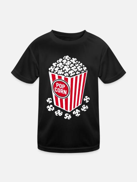 Frisches Popcorn - knusprig, lecker - Geschenk - Kinder Funktions-T-Shirt - Schwarz - Vorne
