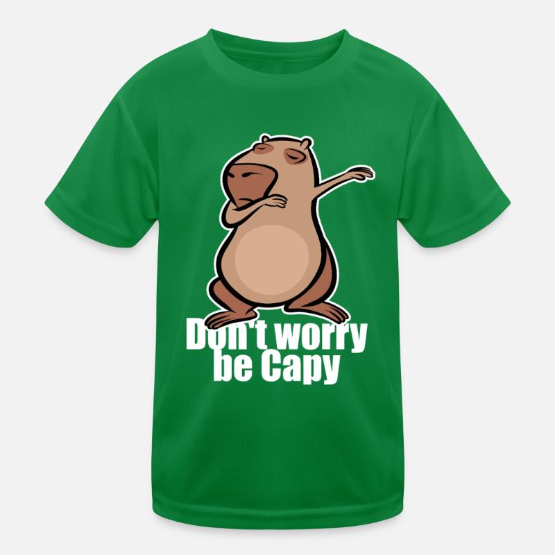 Dabbing Capybara - Don't worry be capy Kinder Funktions-T-Shirt