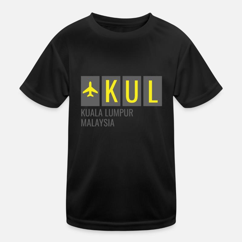 KUL Kuala Lumpur Malaisie Code de l’aéroport - T-shirt sport Enfant - noir