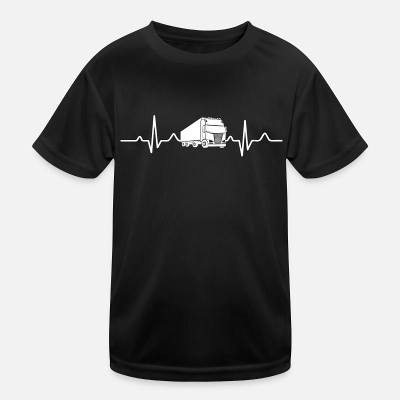 truck heartbeat road gift driver Kids Functional T-Shirt