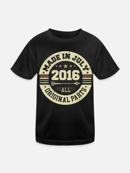 Juillet 2016 Cadeau d’anniversaire 2016 I Made in July - T-shirt sport Enfant - noir - Devant