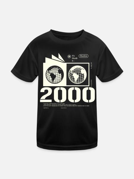 Vintage 2000's Retro Birthday Gift 2000's - Kids Functional T-Shirt - black - Front
