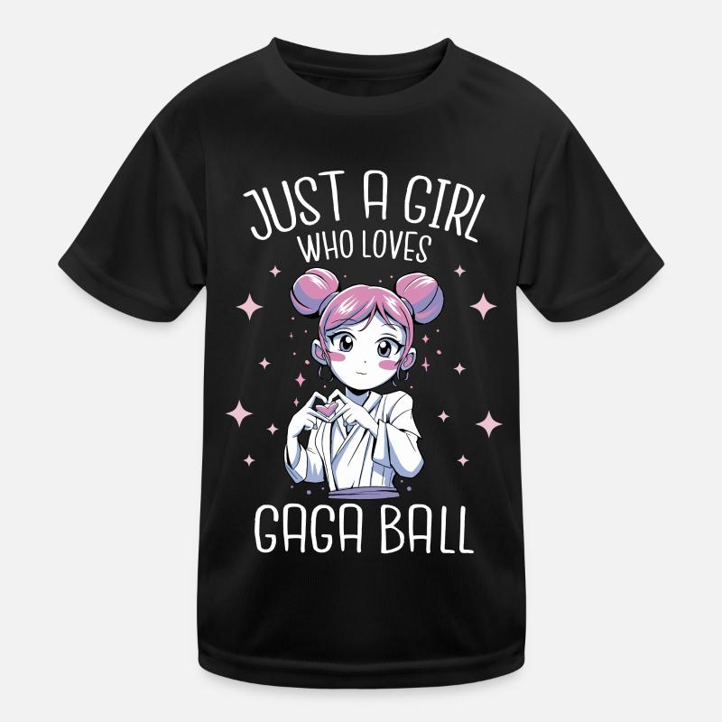 Nur ein Mädchen, das Gaga Ball liebt Kinder Funktions-T-Shirt