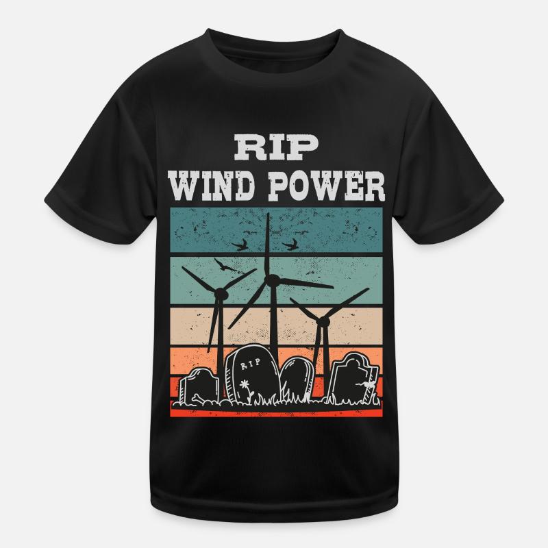 Windkraft RIP, Nein zu Windenergie Kinder Funktions-T-Shirt