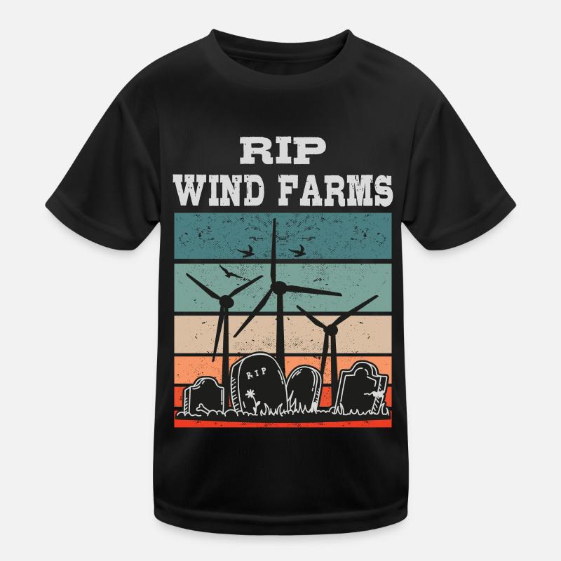 Wind Farms RIP No to Wind Energy Kids Functional T-Shirt