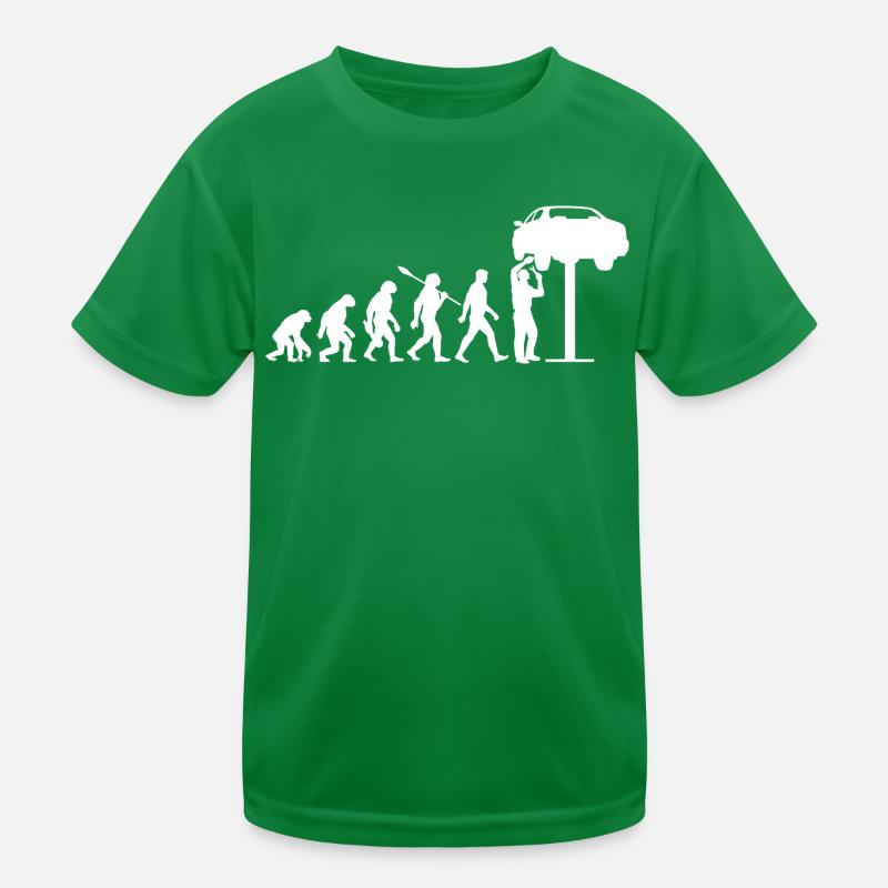 Evolution - Auto - KFZ Mechaniker - Schrauber Kinder Funktions-T-Shirt