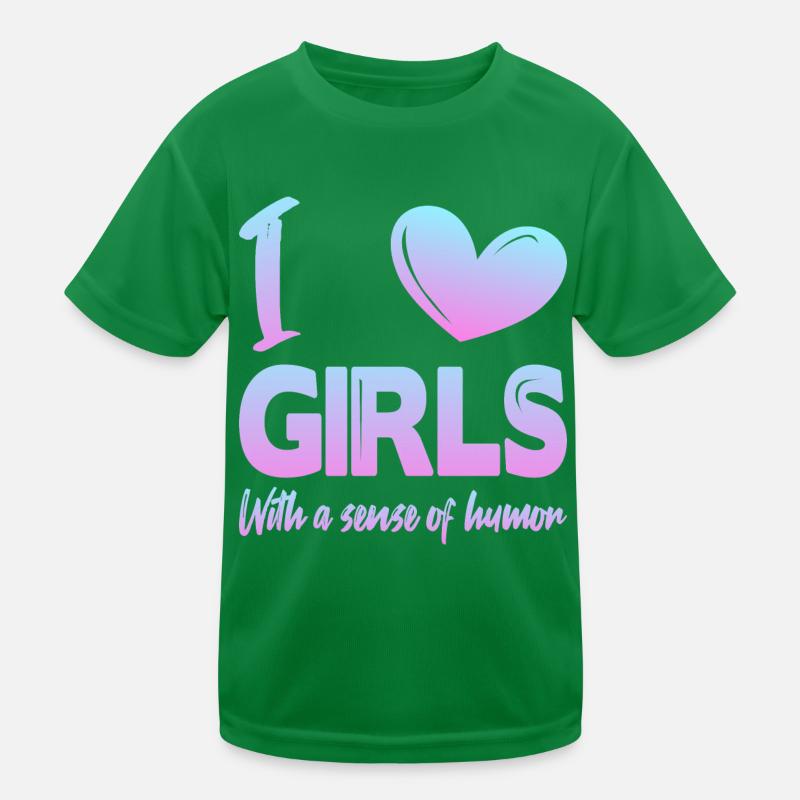 Ich liebe Mädchen Kinder Funktions-T-Shirt