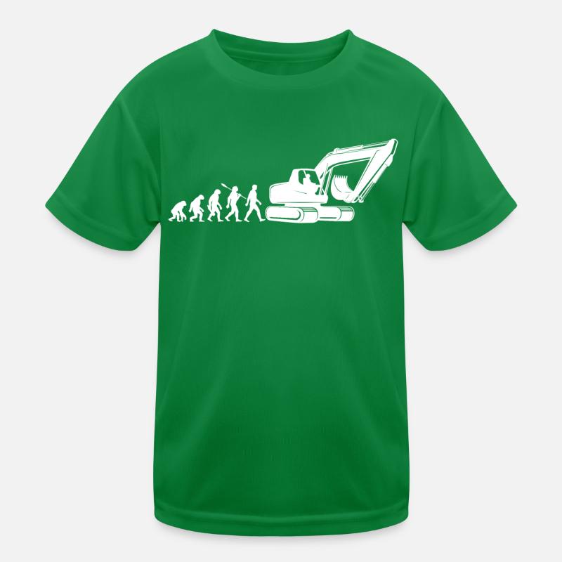 Evolution - conduite d'une excavatrice - chantier de construction, ouvrier du bâtiment T-shirt sport Enfant
