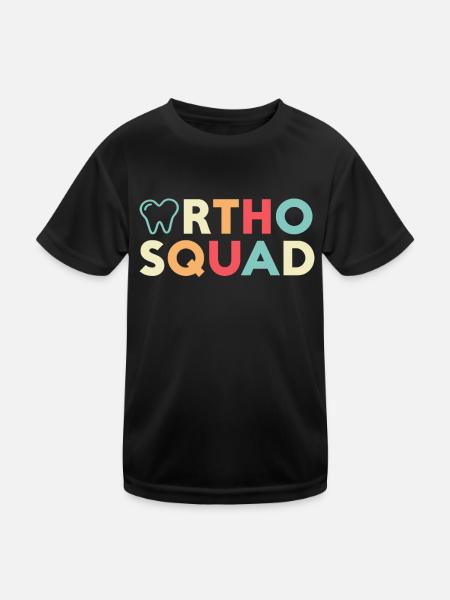 Orhto Squad Dentiste Hygiéniste dentaire Dentisterie - T-shirt sport Enfant - noir - Devant