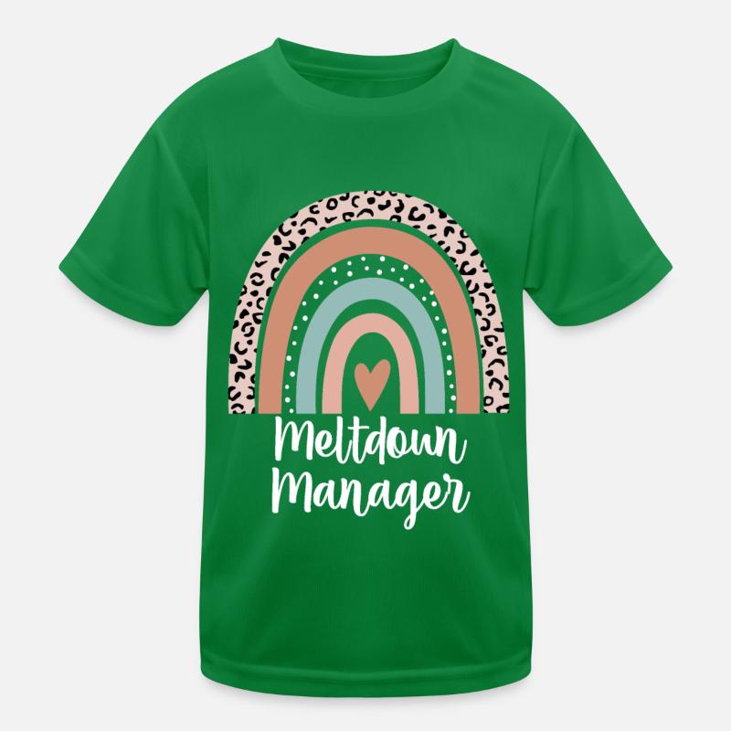 Meltdown Manager Leopard Rainbow Mama Life Funny Kids Functional T-Shirt