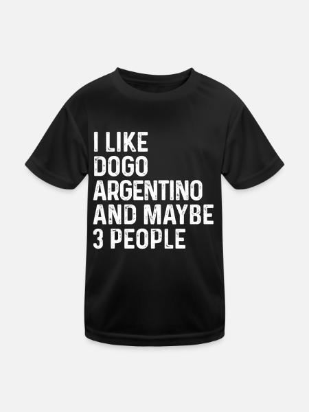 J’aime Dogo Argentino et peut-être 3 personnes Chien - T-shirt sport Enfant - noir - Devant