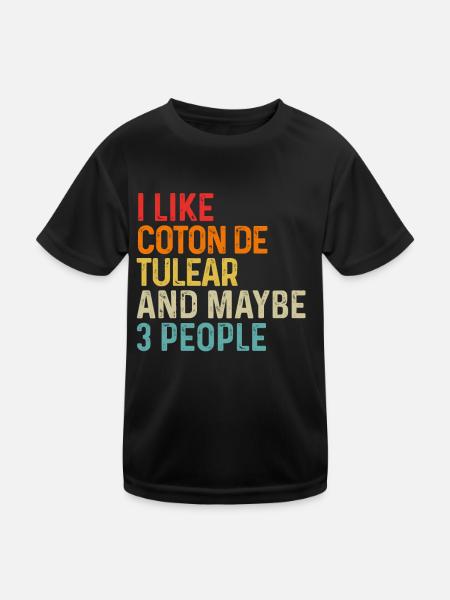 J’aime Coton de Tuléar et peut-être 3 personnes chien - T-shirt sport Enfant - noir - Devant