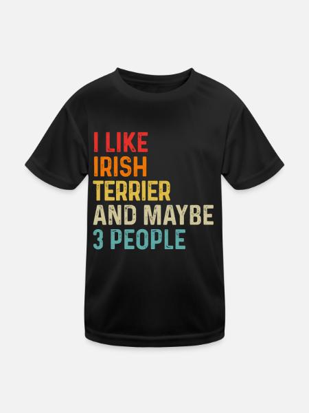 J’aime Irish Terrier et peut-être 3 personnes amoureux des chiens - T-shirt sport Enfant - noir - Devant