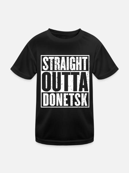Straight Outta Donetsk Vintage - Kids Functional T-Shirt - black - Front