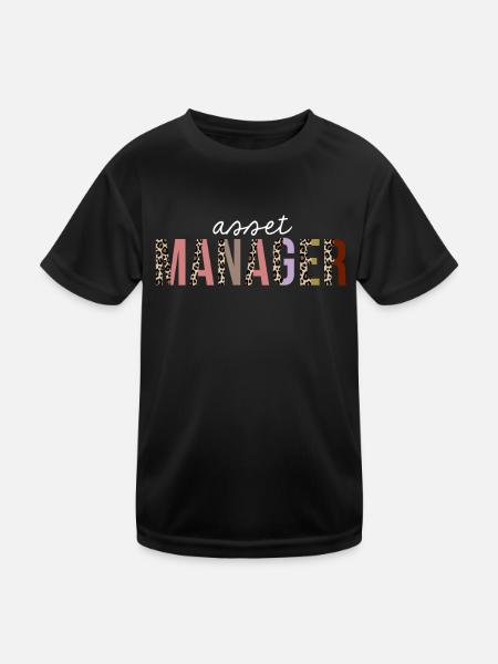Asset manager Leopard Print Funny Gift - Kids Functional T-Shirt - black - Front