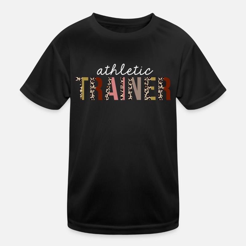 Athletischer Trainer-Leopard-Druck-lustiges Geschenk Kinder Funktions-T-Shirt