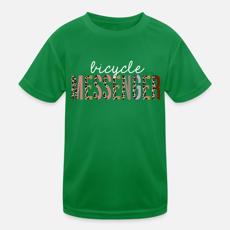 Bicycle Messenger Leopard Print Funny Gift Kids Functional T-Shirt