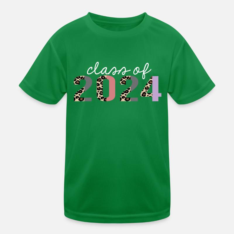 Klasse von 2024 Leopard Print Funny Gift Kinder Funktions-T-Shirt