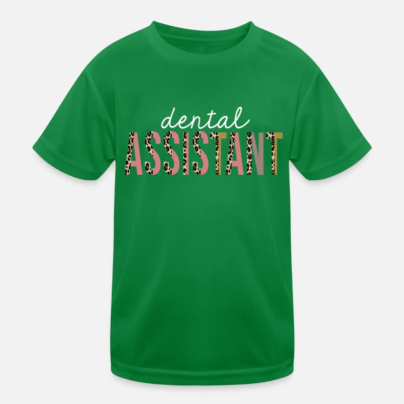 Dental Assistant Leopard Print Funny Gift Kids Functional T-Shirt