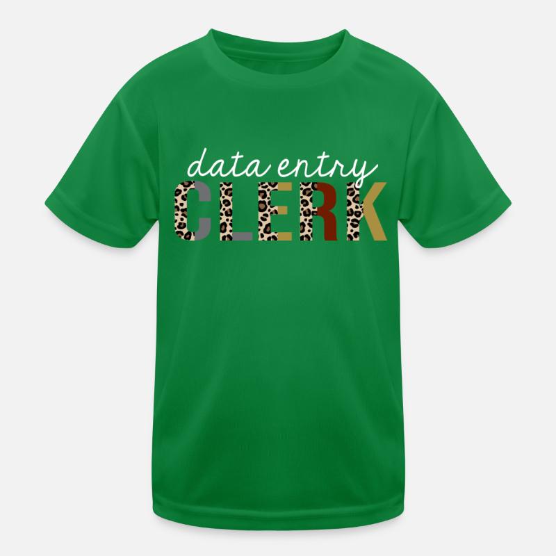 Commis à la saisie de données Leopard Print Funny Gift T-shirt sport Enfant