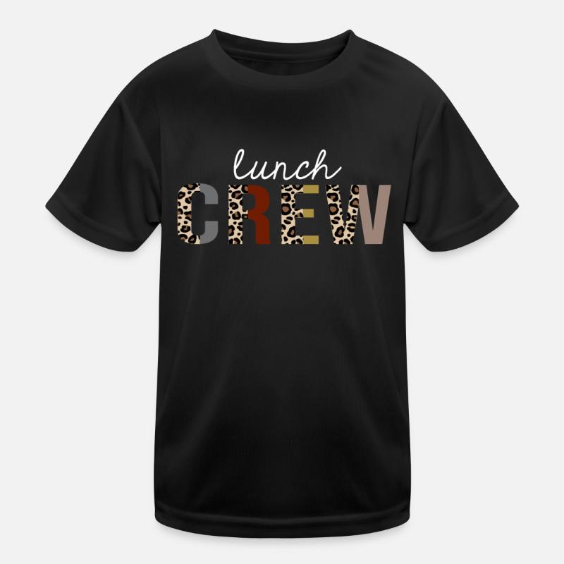 Cadeau drôle d'impression de léopard d'équipage de déjeuner T-shirt sport Enfant