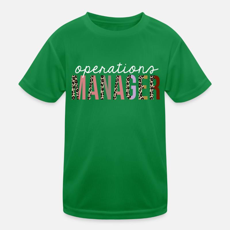 Lustiges Geschenk mit Operations Manager Leopard Print Kinder Funktions-T-Shirt