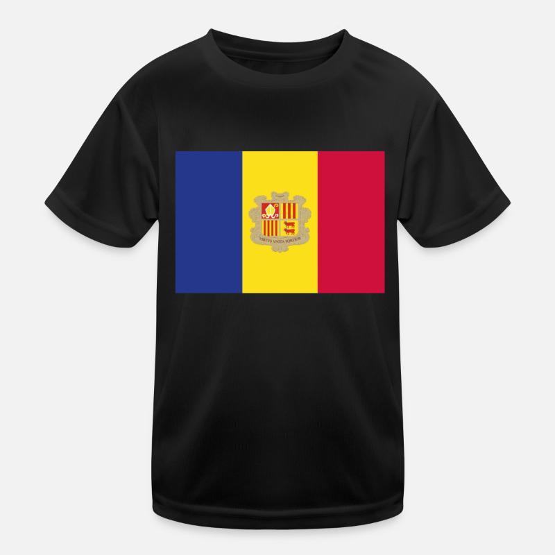 Drapeau officiel de l’Andorre Fierté du pays andorran T-shirt sport Enfant