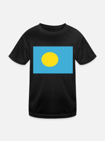Drapeau officiel des Palaos Fierté du pays des Palaos - T-shirt sport Enfant - noir - Devant