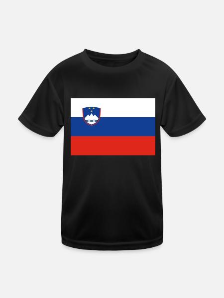 Drapeau officiel de la Slovénie Pays slovène - T-shirt sport Enfant - noir - Devant
