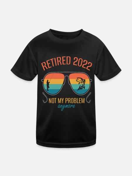 Retraité 2022 Lunettes de soleil Plus mon problème - T-shirt sport Enfant - noir - Devant