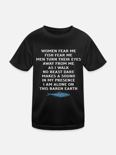 Women Fear Me Fish Fear Me Men Take Their Eyes - Kids Functional T-Shirt - black - Front