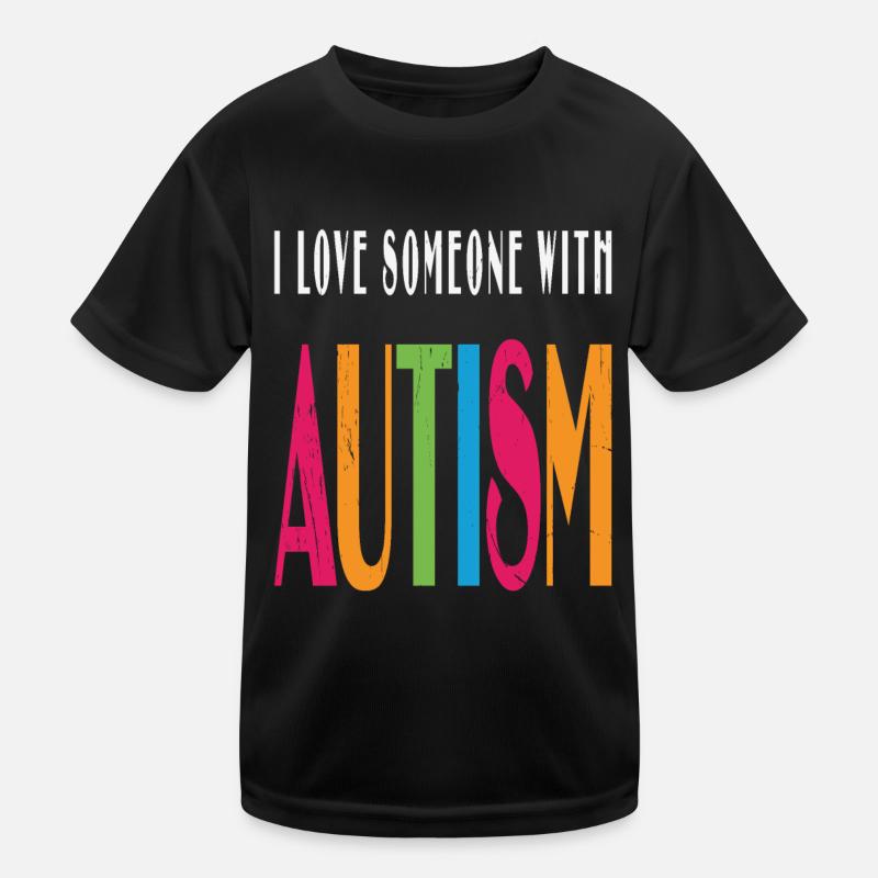 I Love Someone With Autism Autism Retro Kids Functional T-Shirt
