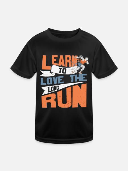 Apprenez à aimer les citations de motivation à long terme - T-shirt sport Enfant - noir - Devant