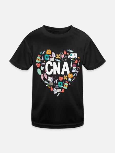 C N A Medizinische - Kinder Funktions-T-Shirt - Schwarz - Vorne
