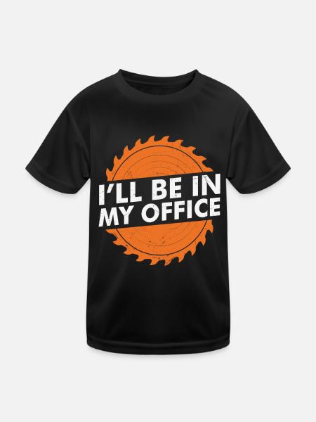 Je serai dans mon bureau Devis de soudage - T-shirt sport Enfant - noir - Devant
