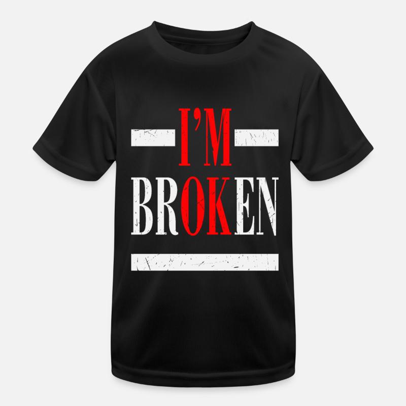 I'm Broken Broken Vintage Kids Functional T-Shirt