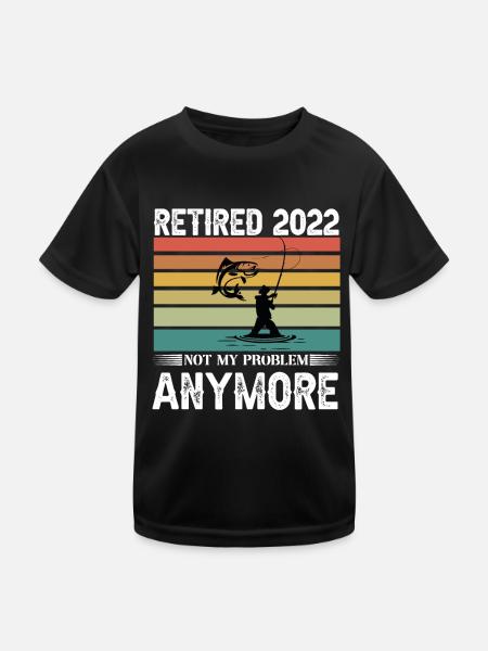 La pêche à la retraite 2022 n’est plus mon problème - T-shirt sport Enfant - noir - Devant