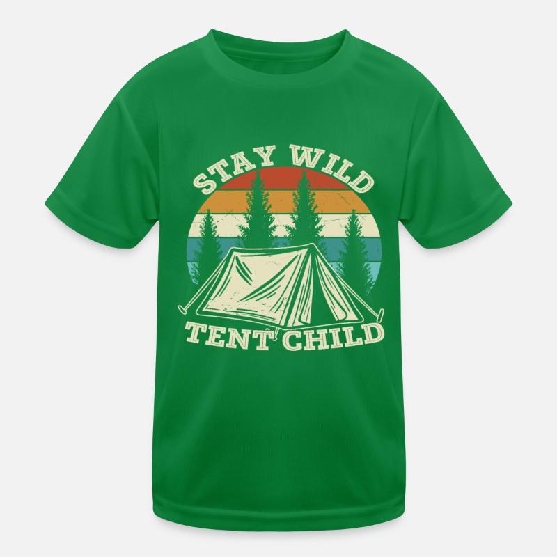Stay Wild Tent Child Camping Citations T-shirt sport Enfant