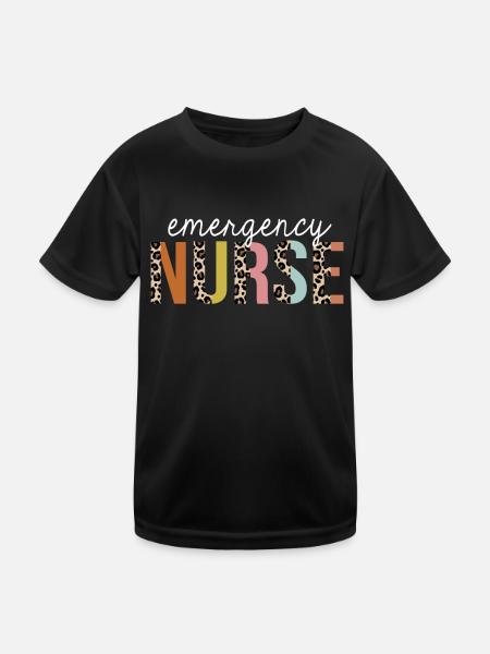 Notfall Krankenschwester Bunte Leopard Print Lustig - Kinder Funktions-T-Shirt - Schwarz - Vorne