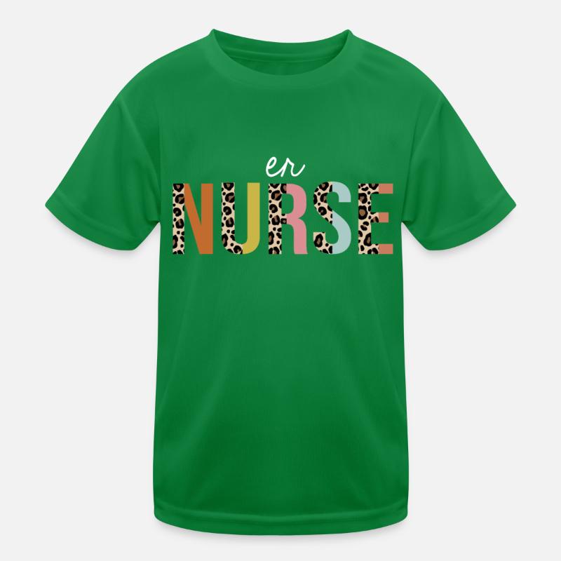 ER Nurse Imprimé Léopard Coloré Drôle T-shirt sport Enfant