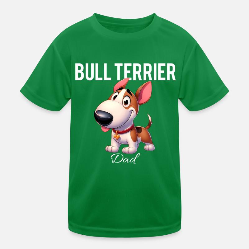 Bullterrier Vater Kinder Funktions-T-Shirt