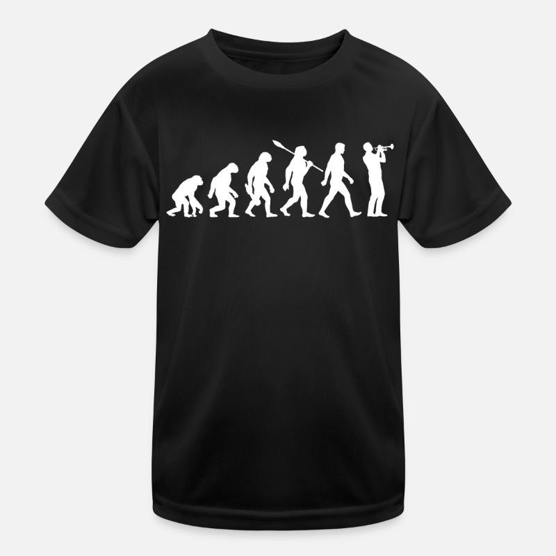 Evolution - Trompete - Musiker - Blasinstrument Kinder Funktions-T-Shirt
