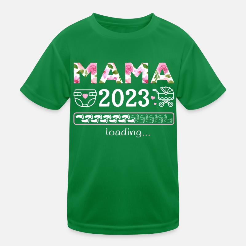 Werdende Mama 2023 Loading Schwanger Mutter Kinder Funktions-T-Shirt