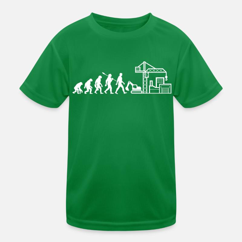 Evolution - Construction Site - Construction Worker Kids Functional T-Shirt