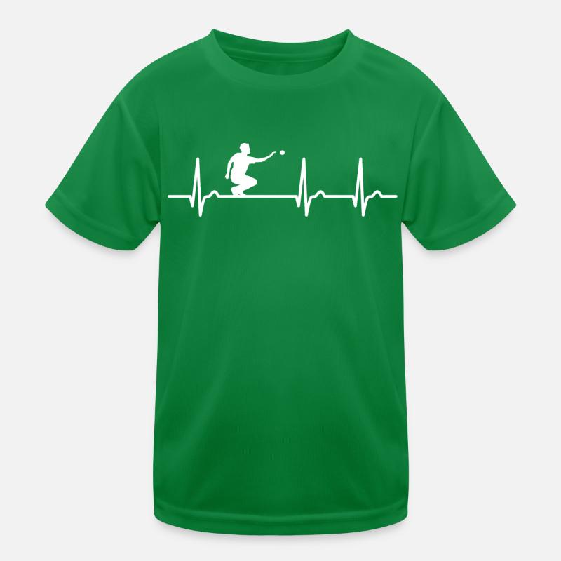 Courbe ECG - courbe cardiaque - pouls - boules - pétanque T-shirt sport Enfant